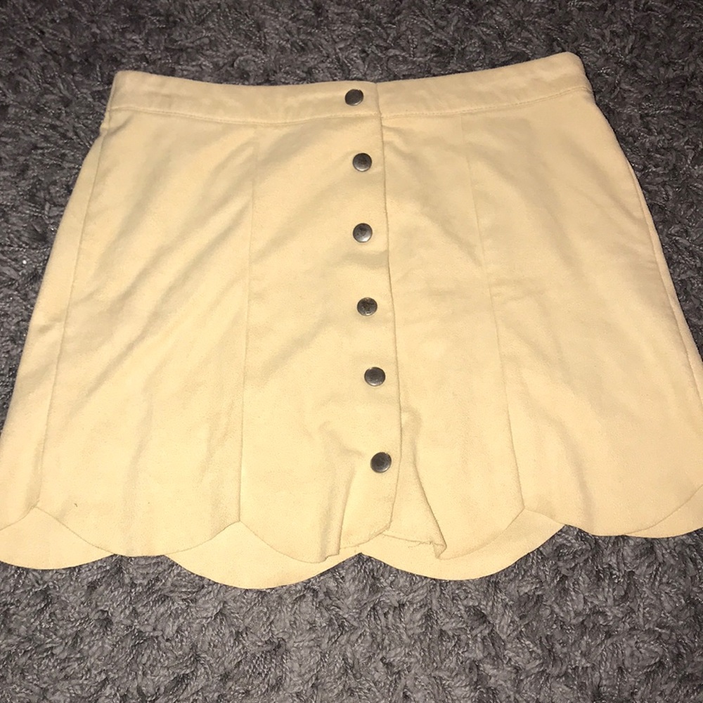 Forever 21 Yellow/Beige Short Skirt
